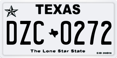 TX license plate DZC0272