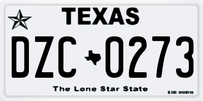 TX license plate DZC0273