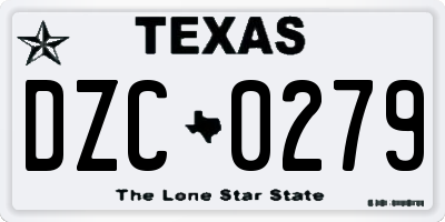 TX license plate DZC0279