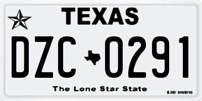 TX license plate DZC0291