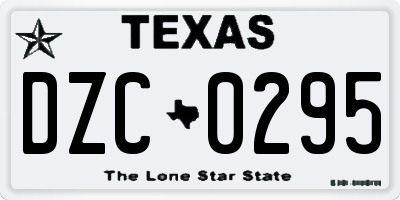 TX license plate DZC0295