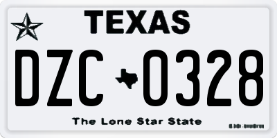 TX license plate DZC0328
