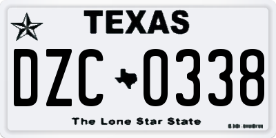 TX license plate DZC0338