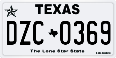 TX license plate DZC0369