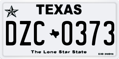 TX license plate DZC0373