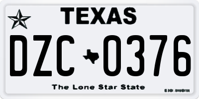 TX license plate DZC0376