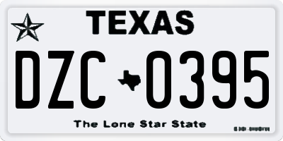 TX license plate DZC0395