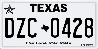 TX license plate DZC0428