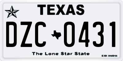 TX license plate DZC0431