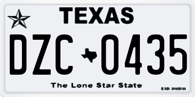 TX license plate DZC0435