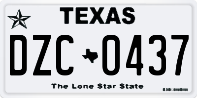 TX license plate DZC0437