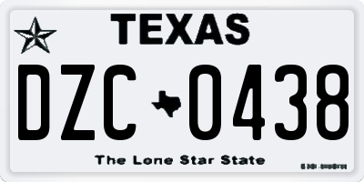 TX license plate DZC0438