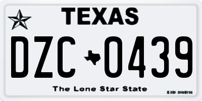 TX license plate DZC0439