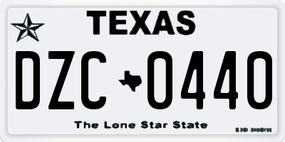TX license plate DZC0440