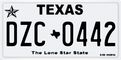 TX license plate DZC0442