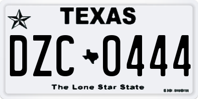 TX license plate DZC0444
