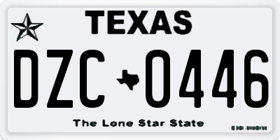 TX license plate DZC0446