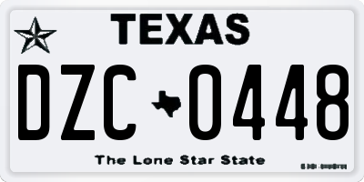 TX license plate DZC0448