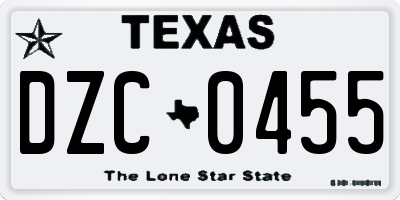 TX license plate DZC0455