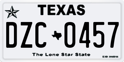 TX license plate DZC0457