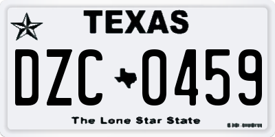 TX license plate DZC0459