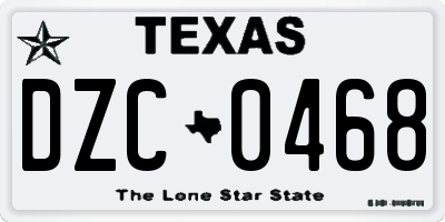 TX license plate DZC0468