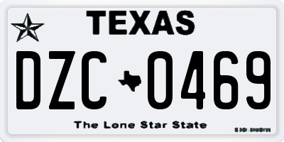 TX license plate DZC0469