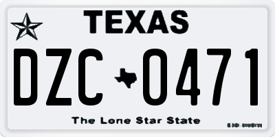 TX license plate DZC0471
