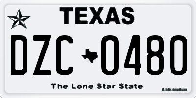 TX license plate DZC0480