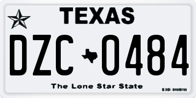 TX license plate DZC0484