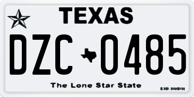 TX license plate DZC0485