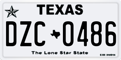 TX license plate DZC0486