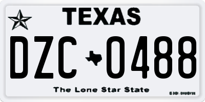TX license plate DZC0488