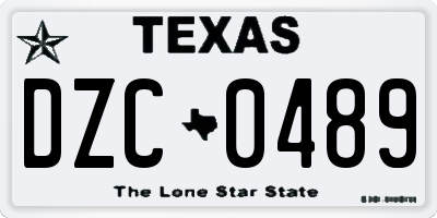 TX license plate DZC0489