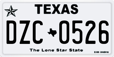 TX license plate DZC0526