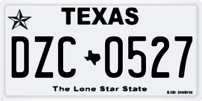TX license plate DZC0527
