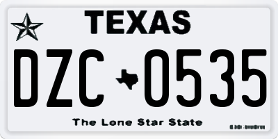 TX license plate DZC0535