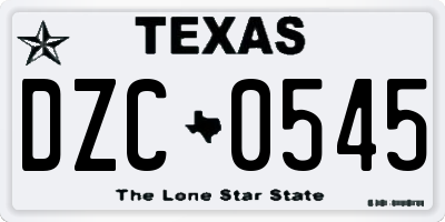 TX license plate DZC0545