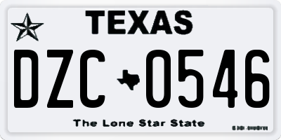 TX license plate DZC0546