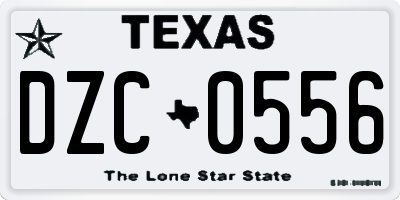 TX license plate DZC0556