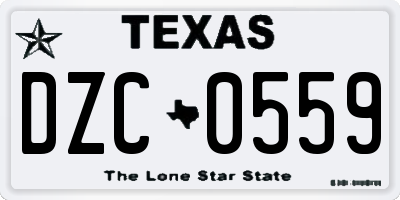 TX license plate DZC0559