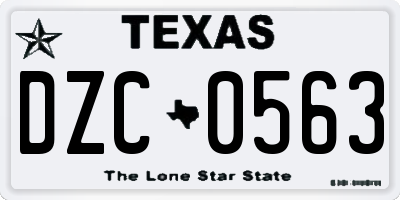 TX license plate DZC0563