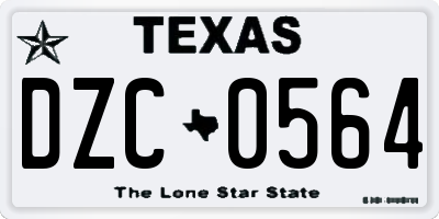TX license plate DZC0564