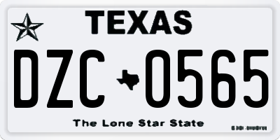 TX license plate DZC0565
