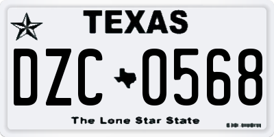 TX license plate DZC0568