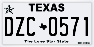 TX license plate DZC0571