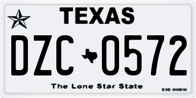 TX license plate DZC0572