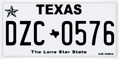 TX license plate DZC0576