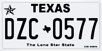 TX license plate DZC0577