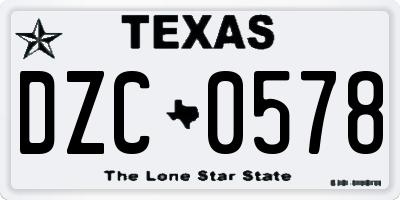 TX license plate DZC0578